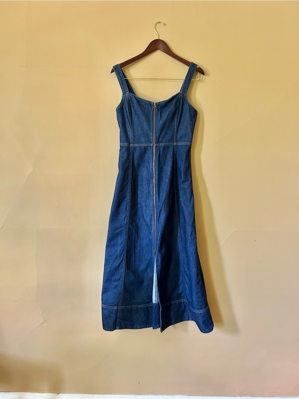 GAP Blue Denim Zip-Front Midi Dress